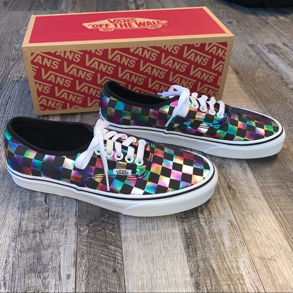 iridescent checkerboard vans